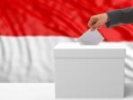 voter indonesia flag background 3d illustration